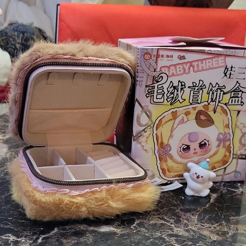 Cureplaneta Novelty Plush Jewelry Box Yellow Square with Stickers